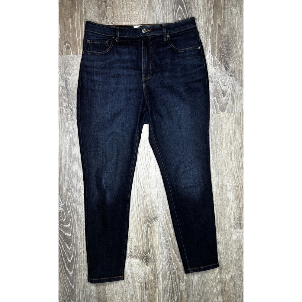 Everlane The Curvy High-Rise Skinny Jean Dark Indigo Blue‎ Denim Size 31 Crop